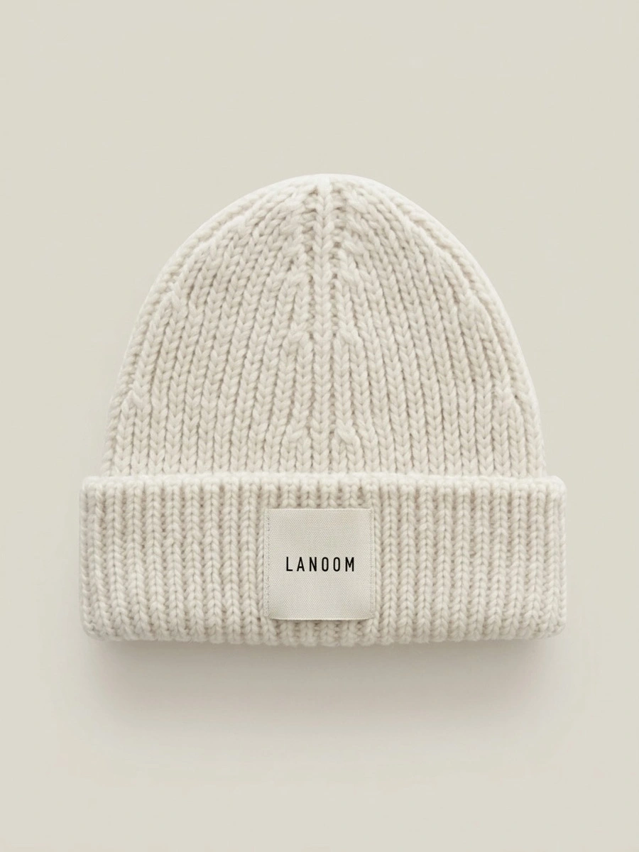 Gruba czapka z alpaki beanie baby alpaca biała ecru 1