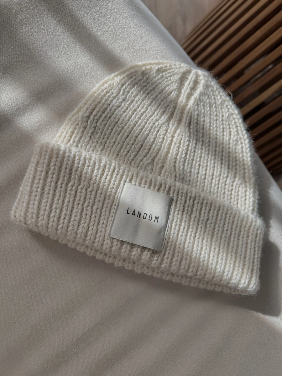 Gruba czapka z alpaki beanie baby alpaca biała ecru 3