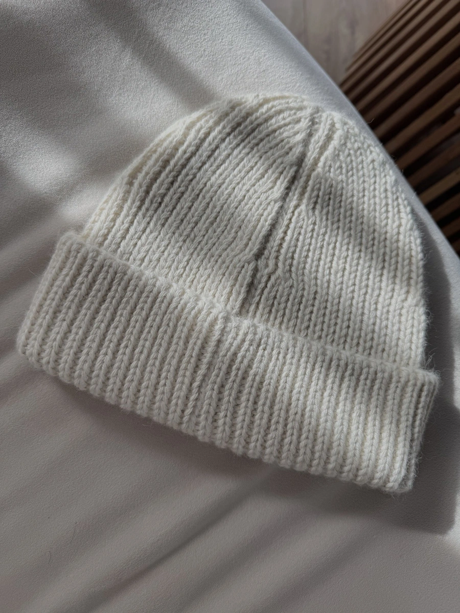 Gruba czapka z alpaki beanie baby alpaca biała ecru 4
