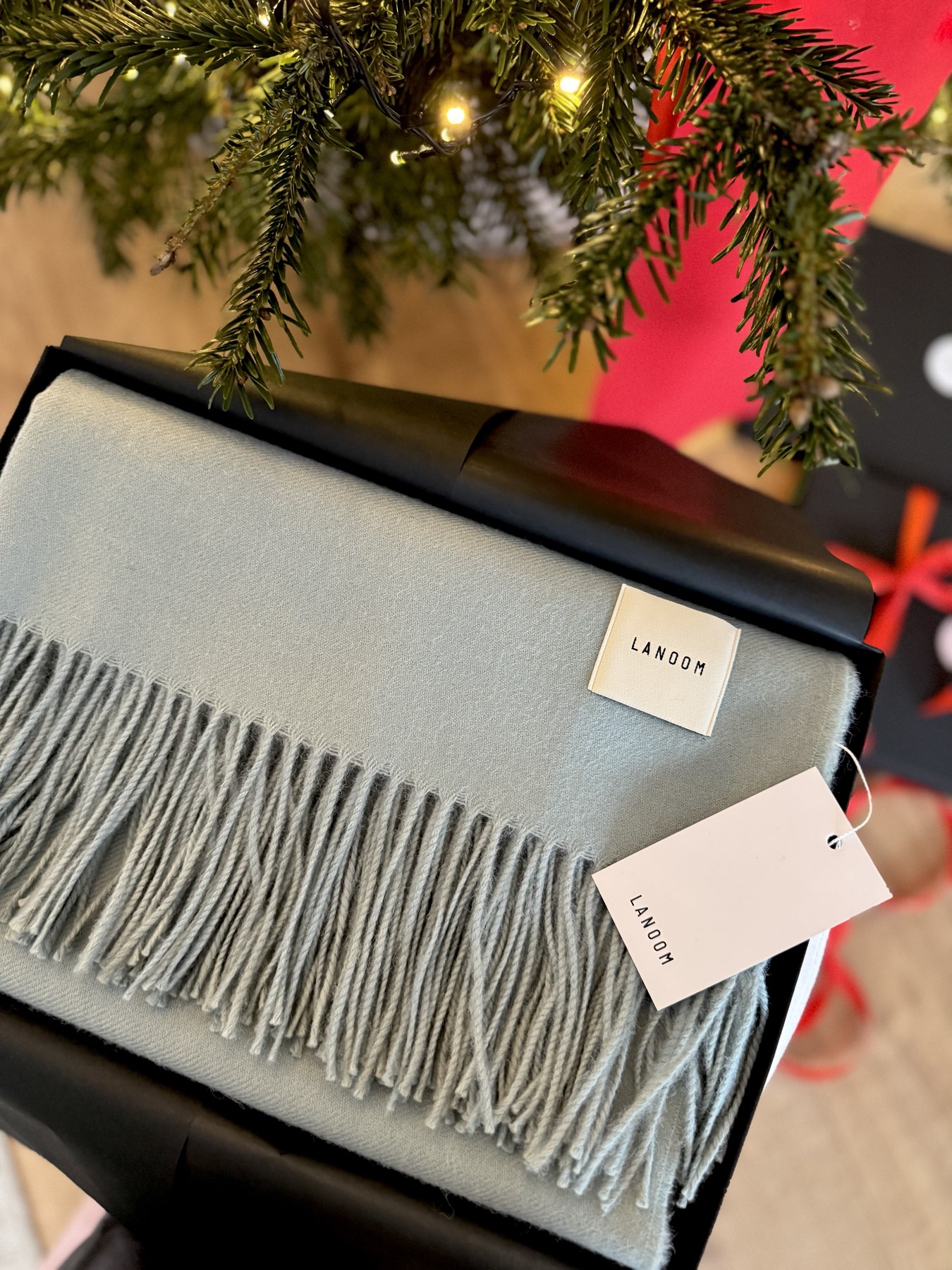 Szałwiowy koc z alpaki 100% baby alpaca